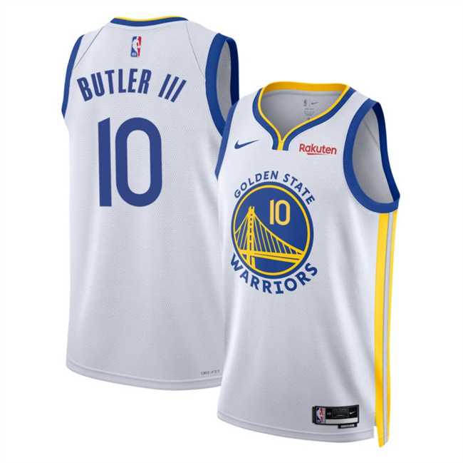 Mens Golden State Warriors #10 Jimmy Bulter III White 2025 Association Edition Swingman Stitched Jersey Dzhi->->NBA Jersey
